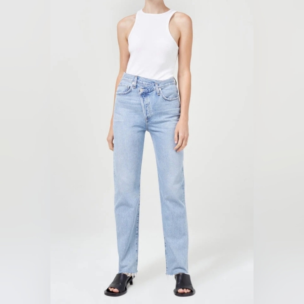 Agolde Los Angeles Criss Cross Straight in Dimension Light Indigo size 26